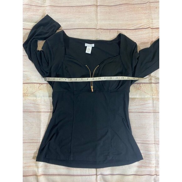 Vintage Cache Women's Black 3/4 Sleeve Classic Blouse - Medium - Picture 8 of 12